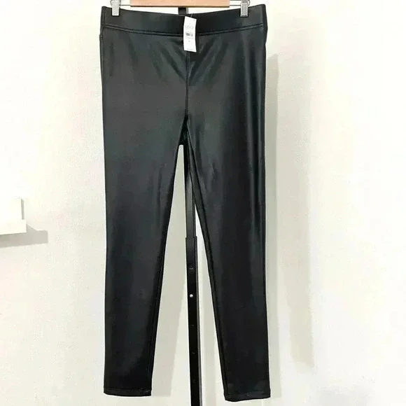 LOFT New Faux Leather Bi Stretch Leggings Black Size 8 Medium - Picture 6 of 14
